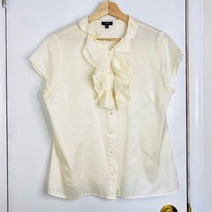 🌟Vintage🌟 Silk Blend Ruffle Blouse by Talbots Petites